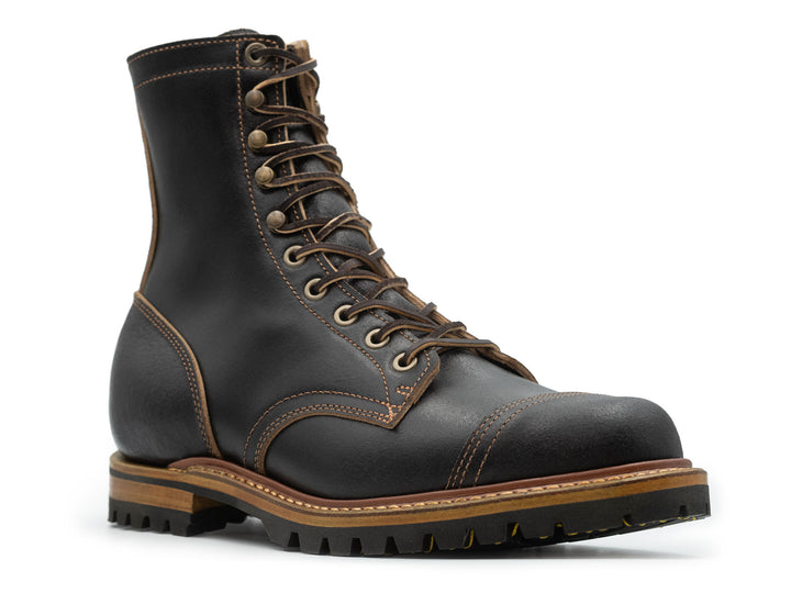 Black Waxed Flesh | Cap Toe Upland