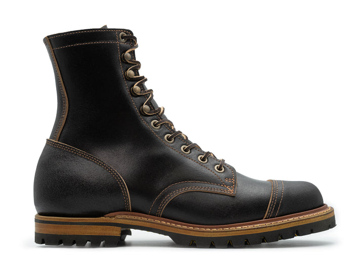 Black Waxed Flesh | Cap Toe Upland