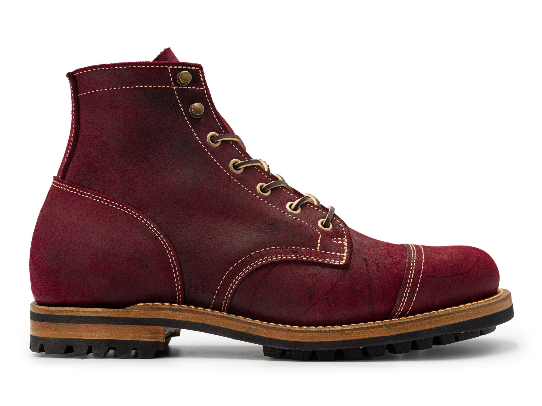Burgundy Retro August 15 Burgundy Rambler Cap Toe – Truman Boot
