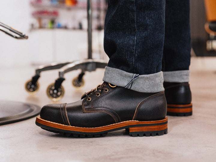 Black Waxed Flesh | Cap Toe