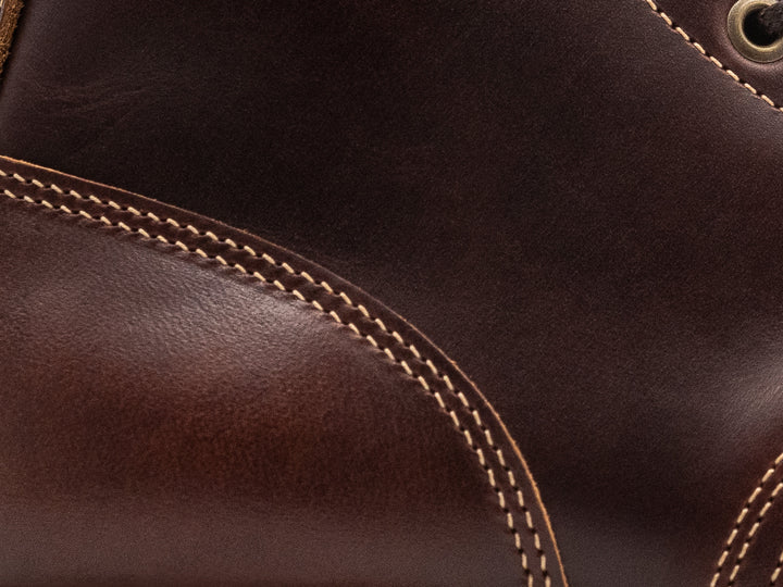 close up shot of brown double shot leather