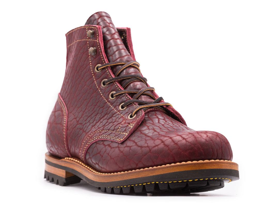Black Cherry Shrunken Bison (Plain Toe) | 9.5D