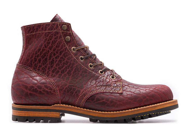 Black Cherry Shrunken Bison (Plain Toe) | 9.5D