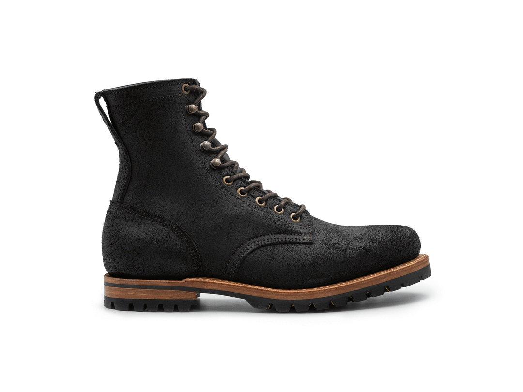 Black Oiled Rough Out | Plain Toe Upland