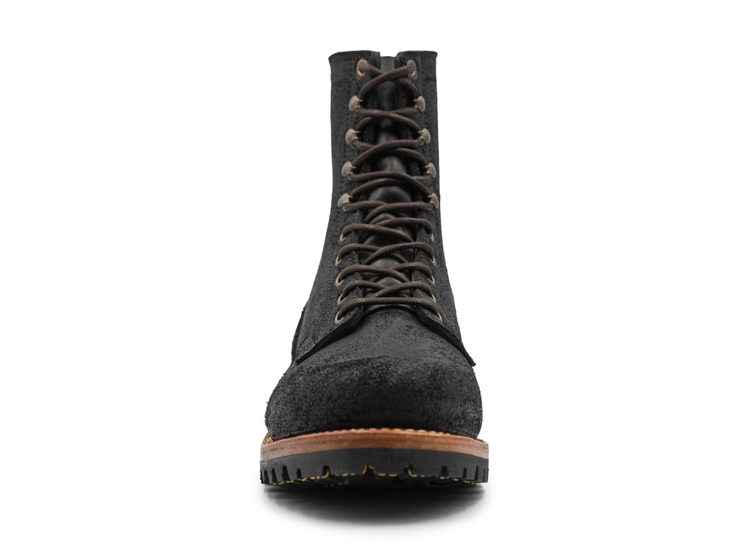Black Oiled Rough Out | Plain Toe Upland