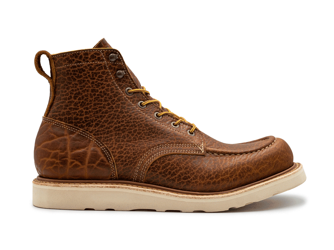 Cognac Shrunken Bison | Moc Toe