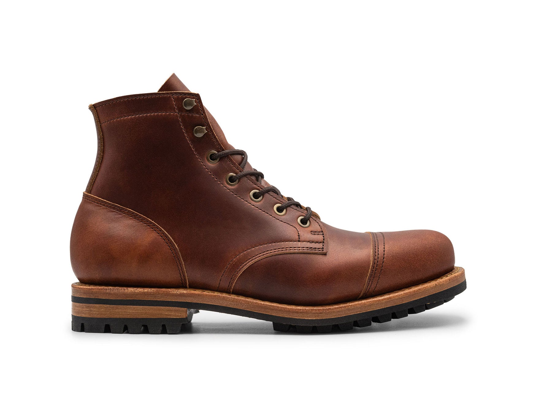 Redwood Double Shot cap toe boot side view