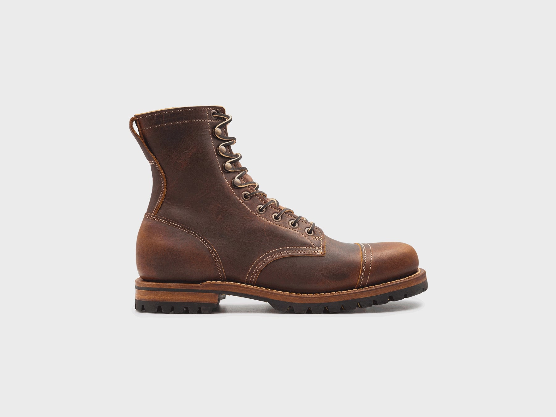 小物 SUBLATIONSSHEEP LEATHER NARROW TIE .12 Tobacco Snakebite | Cap Toe Upland – Truman Boot Co.